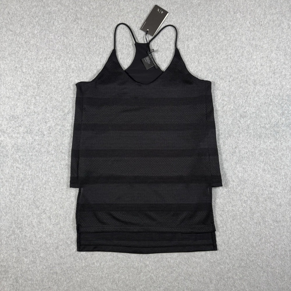 NWT Armani Exchange A|X XS Black Knit Bodycon Top Spaghetti Strap 2016